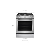 KitchenAid 30-Inch 5 Burner Gas Convection Slide-In Range with Baking Drawer - Stainless Steel (KSGB900ESS)
