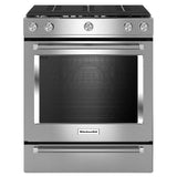 KITCHENAID 30" 5-Burner Gas Slide-In Convection Range - Stainless Steel (KSGG700ESS)