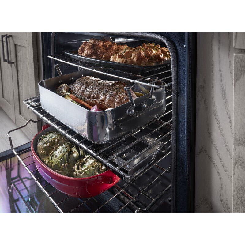 KITCHENAID 30" 5-Burner Gas Slide-In Convection Range - Stainless Steel (KSGG700ESS)