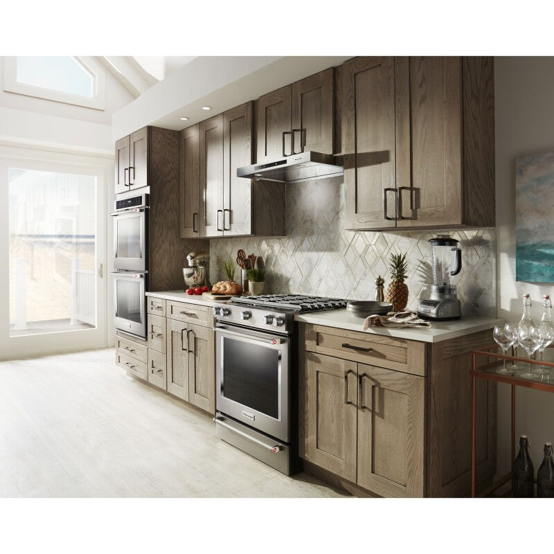 KITCHENAID 30" 5-Burner Gas Slide-In Convection Range - Stainless Steel (KSGG700ESS)