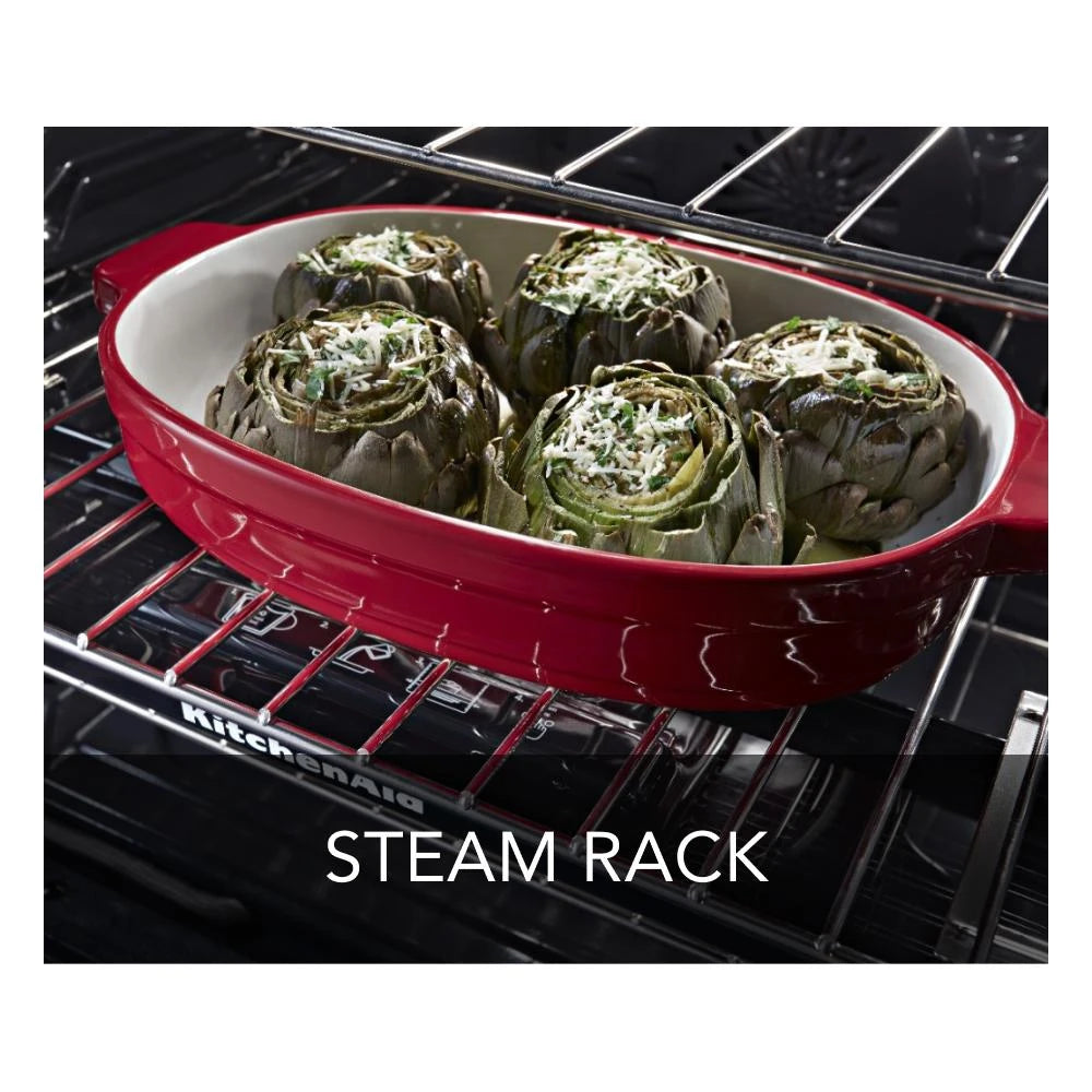 KitchenAid  30-Inch 5-Burner Gas Slide-In Convection Range - Stainless Steel (KSGG700ESS)