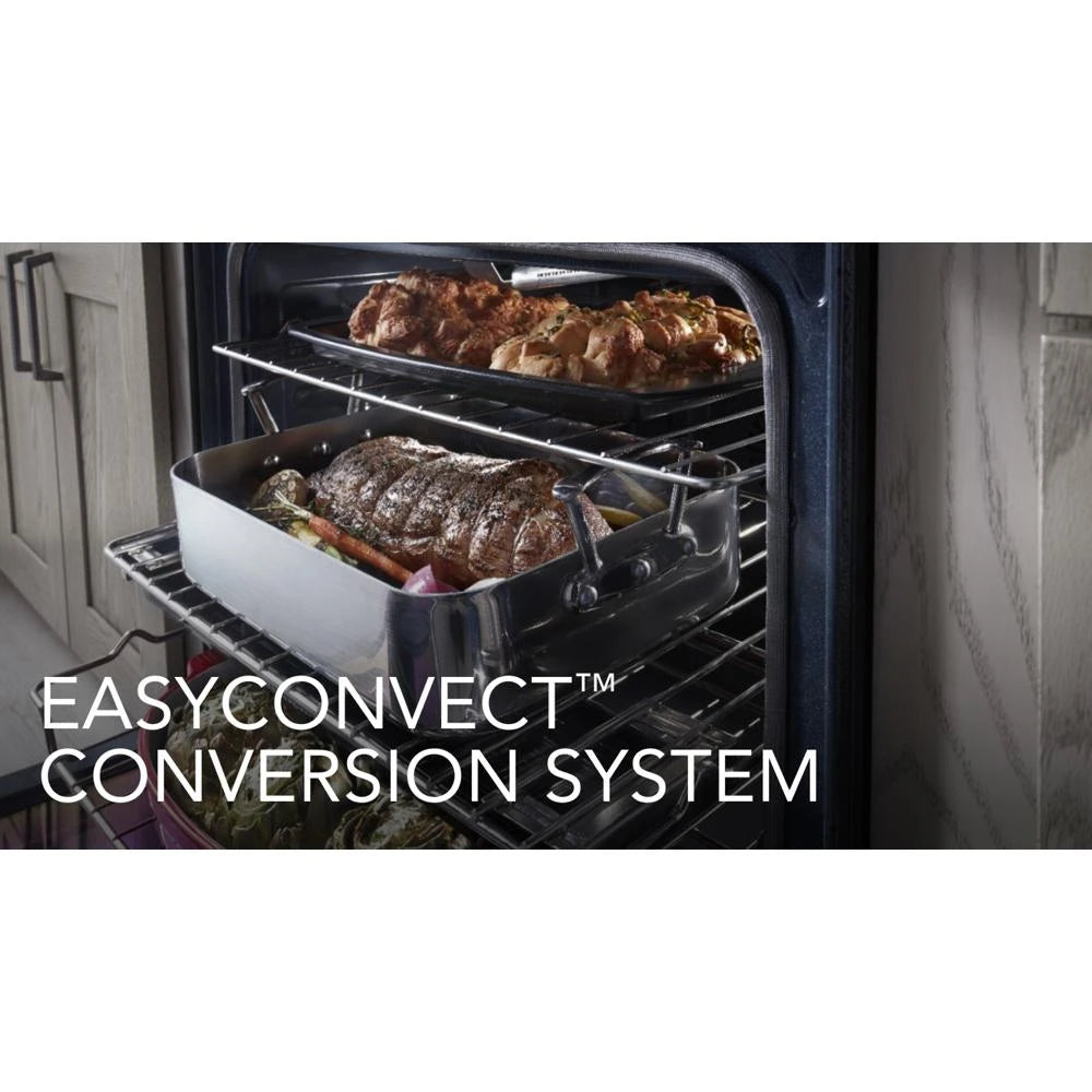 KitchenAid  30-Inch 5-Burner Gas Slide-In Convection Range - Stainless Steel (KSGG700ESS)
