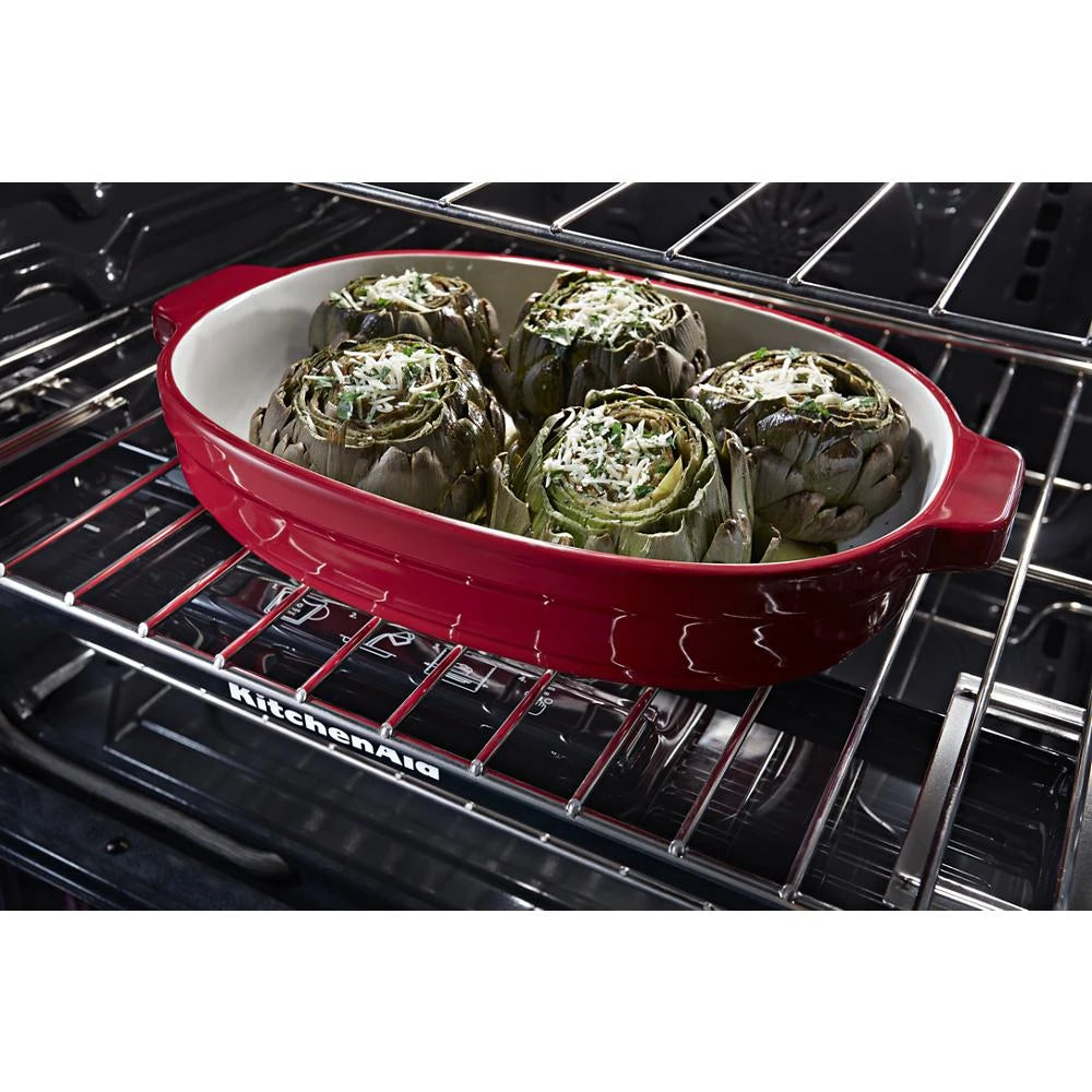KitchenAid  30-Inch 5-Burner Gas Slide-In Convection Range - Stainless Steel (KSGG700ESS)