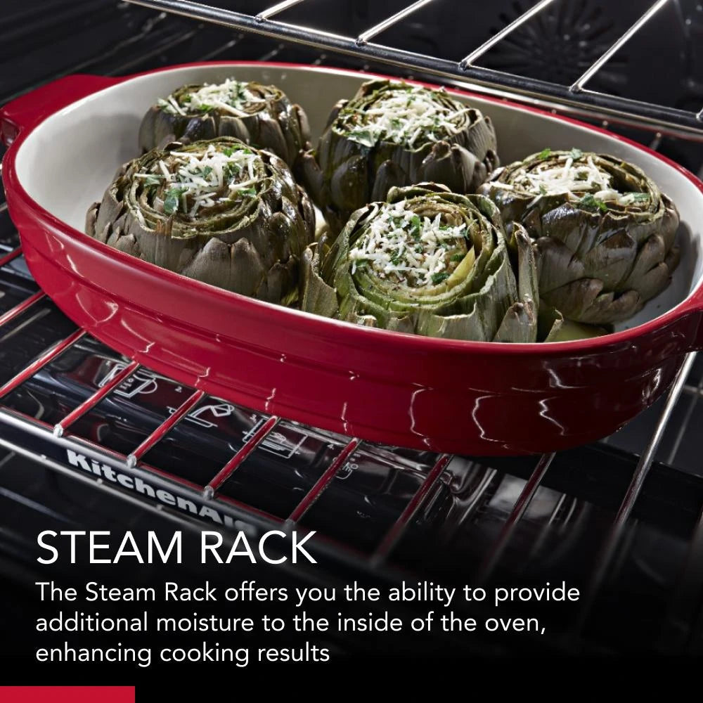KitchenAid  30-Inch 5-Burner Gas Slide-In Convection Range - Stainless Steel (KSGG700ESS)