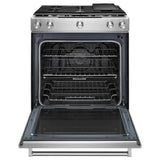 KitchenAid  30-Inch 5-Burner Gas Slide-In Convection Range - Stainless Steel (KSGG700ESS)