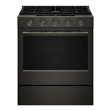 KITCHENAID  5.0 Cu. Ft. Smart Slide-in Gas Range With Convection Cooking Modes And 2-in-1 Burner - Black Ore (KSGS530SBE)