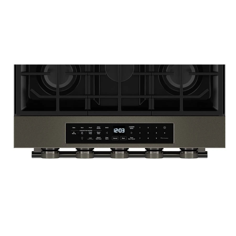 KITCHENAID  5.0 Cu. Ft. Smart Slide-in Gas Range With Convection Cooking Modes And 2-in-1 Burner - Black Ore (KSGS530SBE)