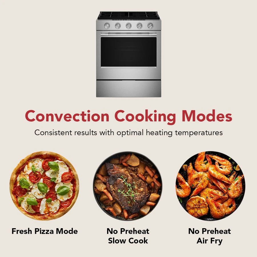 KITCHENAID  KITCHENAID RANGE GAS 30" SLIDE-IN CONV - PrintShield™ Stainless Finish (KSGS530SPS)