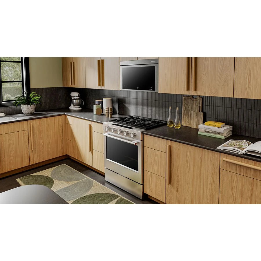 KITCHENAID  KITCHENAID RANGE GAS 30" SLIDE-IN CONV - PrintShield™ Stainless Finish (KSGS530SPS)