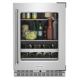KitchenAid  24" Beverage Center with Glass Door and Metal-Front Racks - Stainless Steel (KUBR314KSS)