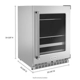 KitchenAid  24" Beverage Center with Glass Door and Metal-Front Racks - Stainless Steel (KUBR314KSS)