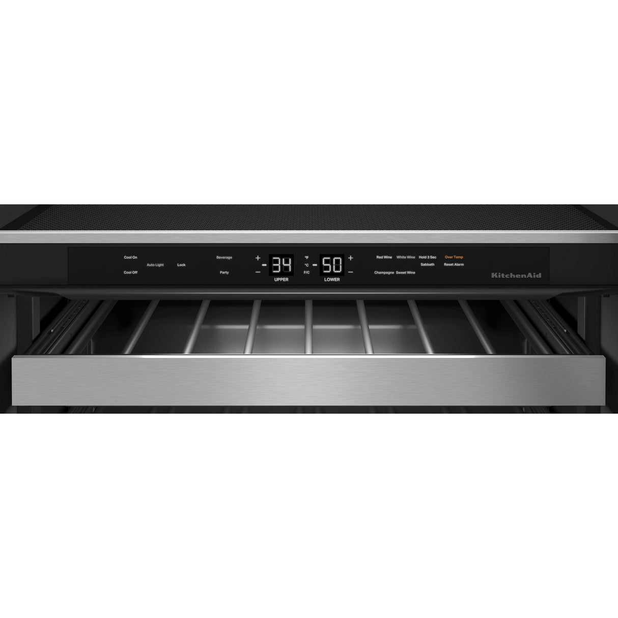 KitchenAid 24" Beverage Center with Glass Door and Metal-Front Racks - Stainless Steel (KUBR314KSS)