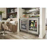 KitchenAid 24" Beverage Center with Glass Door and Metal-Front Racks - Stainless Steel (KUBR314KSS)