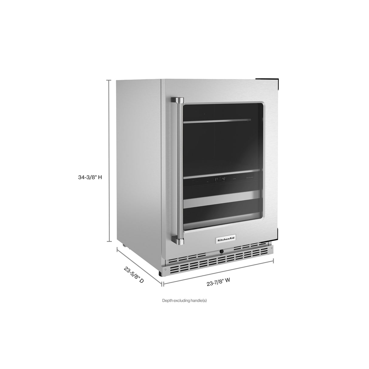 KitchenAid 24" Beverage Center with Glass Door and Metal-Front Racks - Stainless Steel (KUBR314KSS)