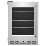 KITCHENAID  24" Undercounter Refrigerator with Glass Door and Shelves with Metallic Accents - Stainless Steel (KURL314KSS)