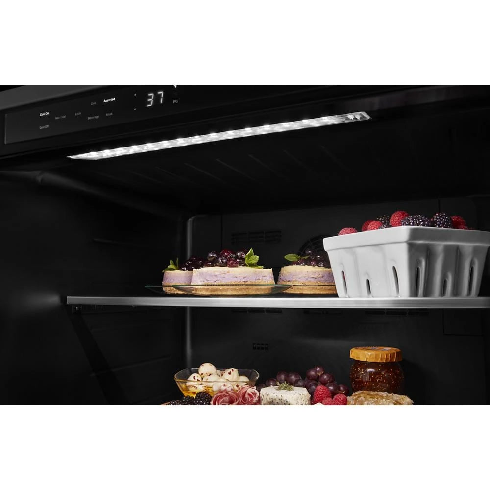 KITCHENAID  24" Undercounter Refrigerator with Glass Door and Shelves with Metallic Accents - Stainless Steel (KURL314KSS)