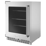KITCHENAID  24" Undercounter Refrigerator with Glass Door and Shelves with Metallic Accents - Stainless Steel (KURL314KSS)