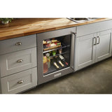 KITCHENAID  24" Undercounter Refrigerator with Glass Door and Shelves with Metallic Accents - Stainless Steel (KURL314KSS)