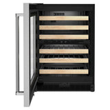 KITCHENAID  24" Undercounter Wine Cellar with Glass Door and Wood-Front Racks - Stainless Steel (KUWL214KSB)