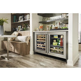 KITCHENAID  24" Undercounter Wine Cellar with Glass Door and Wood-Front Racks - Stainless Steel (KUWL214KSB)