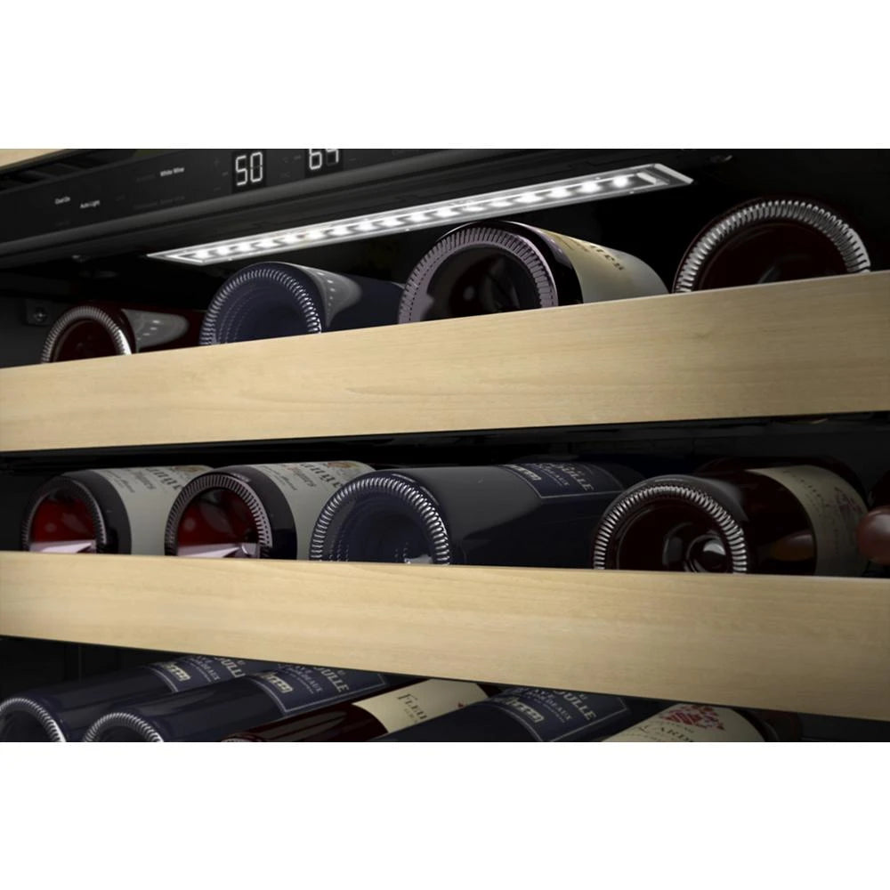 KITCHENAID  24" Undercounter Wine Cellar with Glass Door and Wood-Front Racks - Stainless Steel (KUWL214KSB)