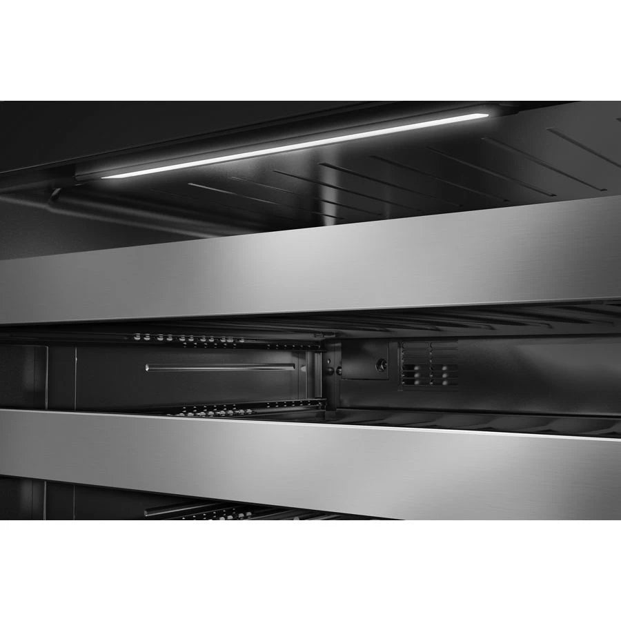 KITCHENAID  24-Inch Undercounter Wine Cellar with 46-Bottle Capacity and Metal-Front Racks in Stainless Steel - Black Cabinet/Stainless Doors (KUWL324SSB)