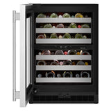 KITCHENAID  24-Inch Undercounter Wine Cellar with 46-Bottle Capacity and Metal-Front Racks in Stainless Steel - Black Cabinet/Stainless Doors (KUWL324SSB)