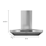 KITCHENAID  36" Island-mount, 3-speed Canopy Hood - Stainless Steel (KVIB606DSS)