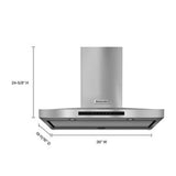 KitchenAid 36" Wall-Mount, 3-Speed Canopy Hood - Stainless Steel (KVWB606DSS)