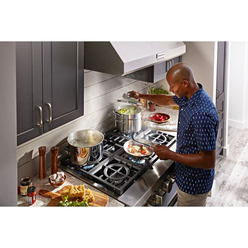 KitchenAid 36" 585 or 1170 CFM Motor Class Commercial-Style Wall-Mount Canopy Range Hood - Stainless Steel (KVWC906KSS)