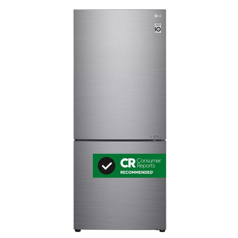 LG 15 cu. ft. Bottom Freezer Refrigerator - Platinum Silver (LBNC15231V)