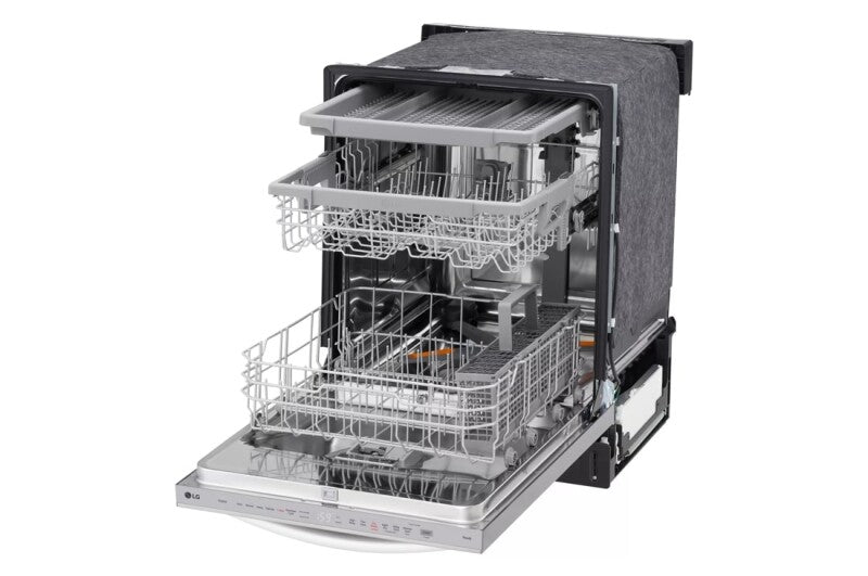 LG  Top-Control Dishwasher with 1-Hour Wash & Dry, QuadWash® Pro, and Dynamic Heat Dry™ - Print Proof Stainless Steel (LDTH5554S)
