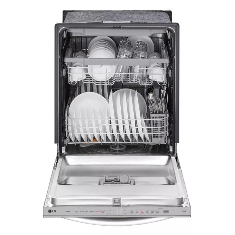 LG  Top-Control Dishwasher with 1-Hour Wash & Dry, QuadWash® Pro, and Dynamic Heat Dry™ - Print Proof Stainless Steel (LDTH5554S)