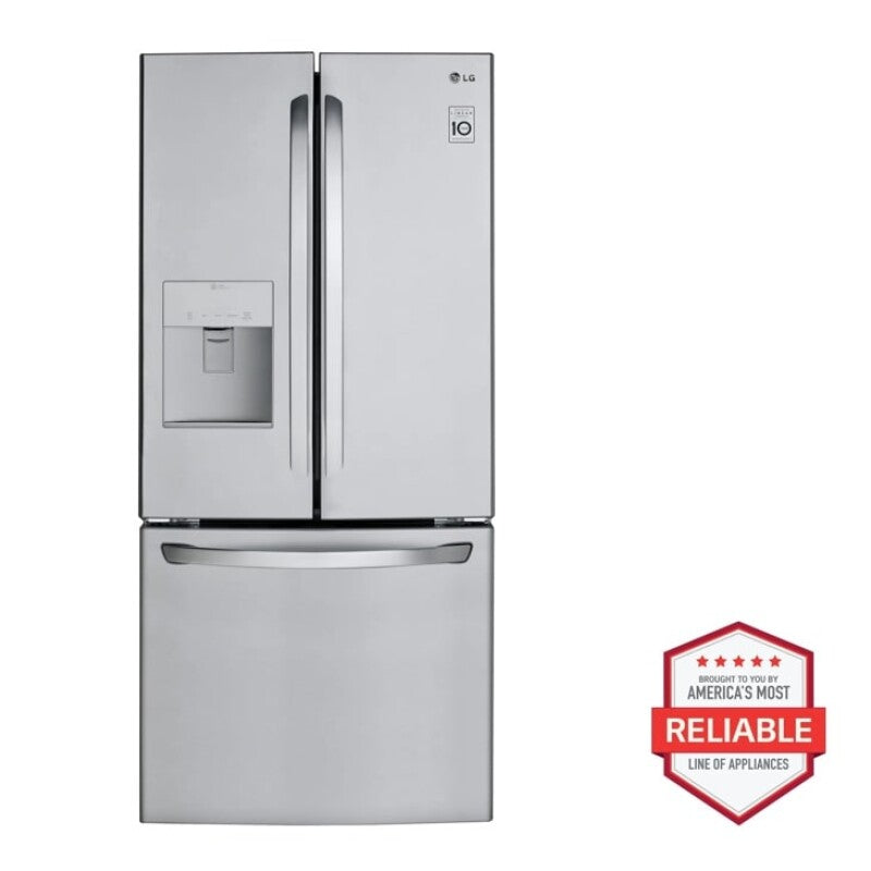LG  22 cu.ft. Capacity 3-Door French Door Refrigerator LFDS22520S - Stainless Steel (LFDS22520S)