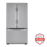 LG 23 cu.ft French Door, Counter-Depth, Non Dispense Refrigerator - Print Proof Stainless Steel (LRFCC23D6S)