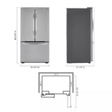 LG 23 cu.ft French Door, Counter-Depth, Non Dispense Refrigerator - Print Proof Stainless Steel (LRFCC23D6S)