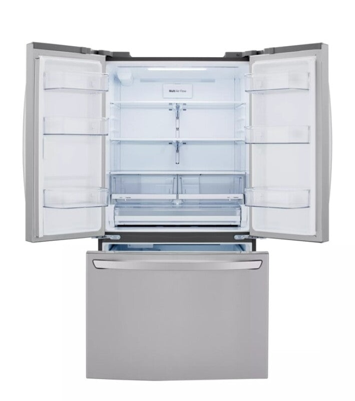 LG 23 cu.ft French Door, Counter-Depth, Non Dispense Refrigerator - Print Proof Stainless Steel (LRFCC23D6S)