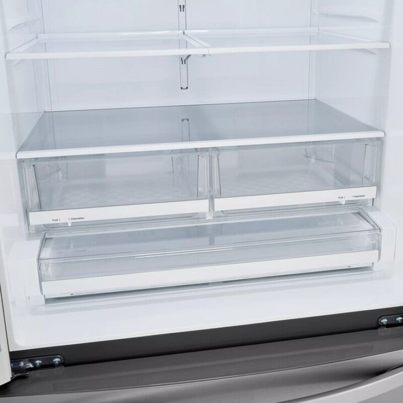LG 23 cu.ft French Door, Counter-Depth, Non Dispense Refrigerator - Print Proof Stainless Steel (LRFCC23D6S)