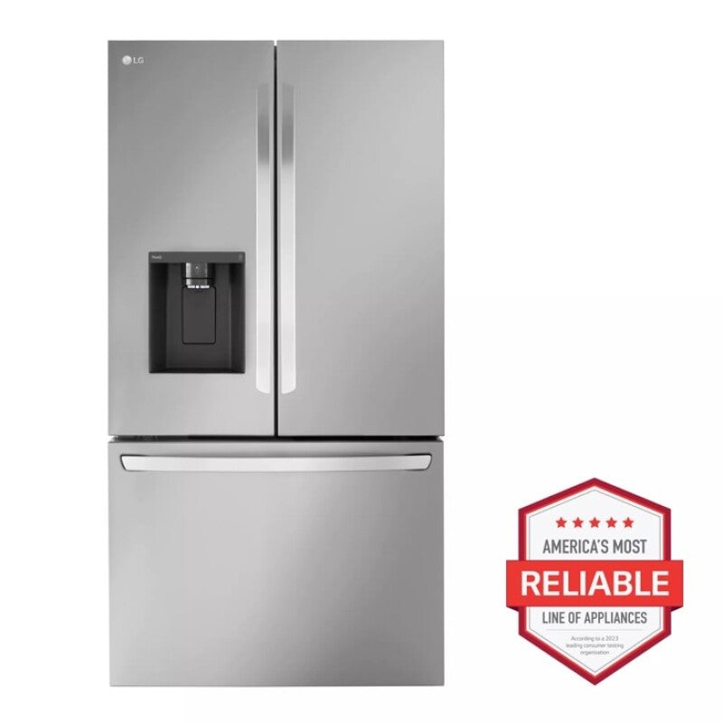 LG 26 cu. ft. Smart Counter-Depth MAX™ Refrigerator with Dual Ice Makers - Stainless Steel (LRFXC2606S)