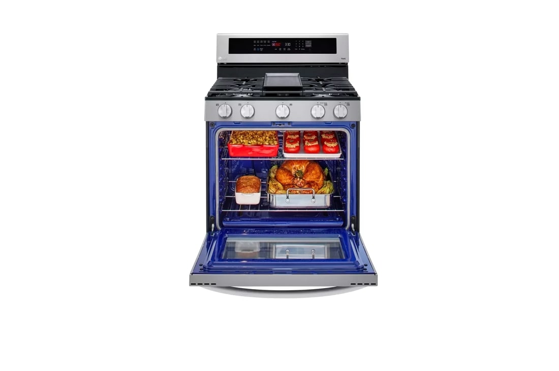 LG 5.8 cu ft. Smart Wi-Fi Enabled True Convection InstaView® Gas Range with Air Fry - Stainless Steel (LRGL5825F)