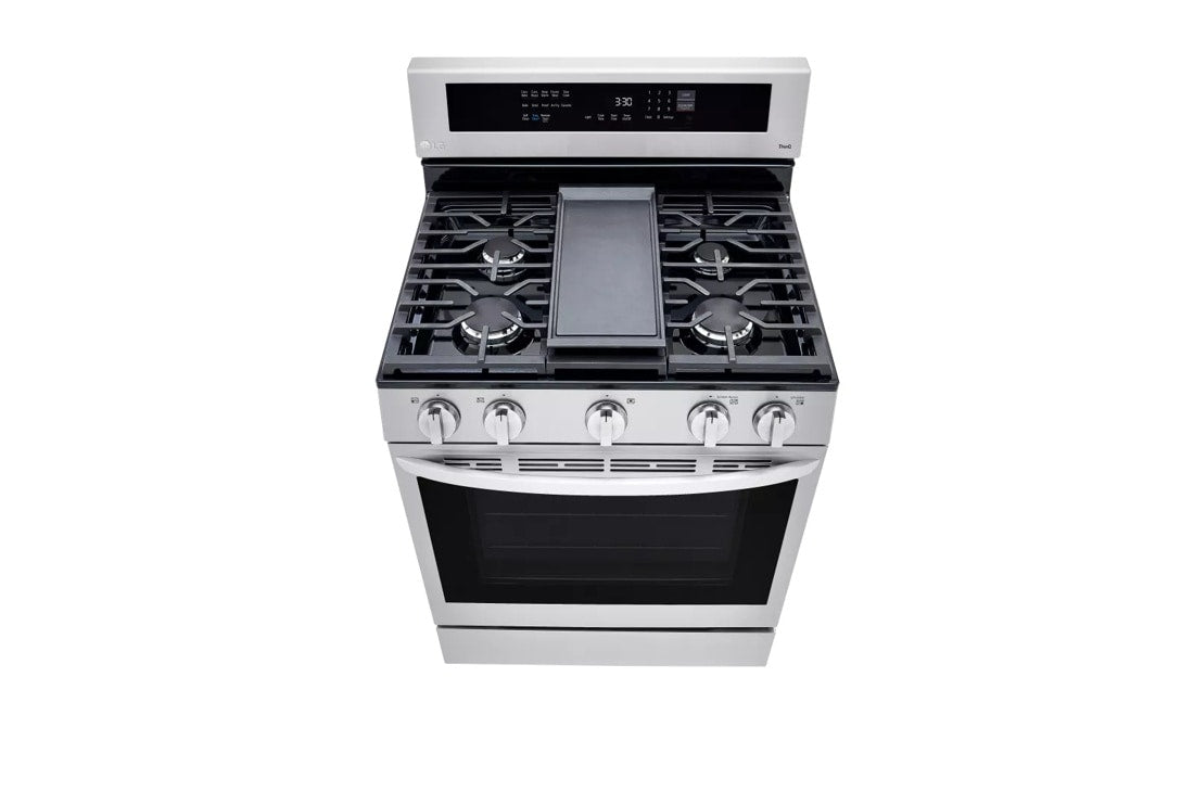 LG  5.8 cu ft. Smart Wi-Fi Enabled True Convection InstaView® Gas Range with Air Fry - Stainless Steel (LRGL5825F)