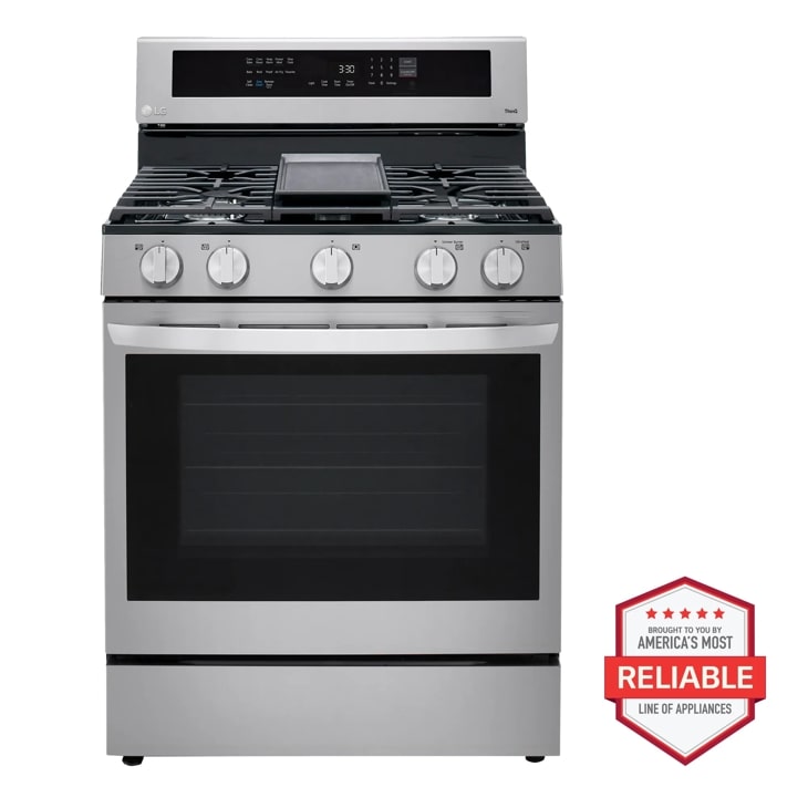 LG  5.8 cu ft. Smart Wi-Fi Enabled True Convection InstaView® Gas Range with Air Fry - Stainless Steel (LRGL5825F)