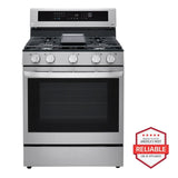 LG  5.8 cu ft. Smart Wi-Fi Enabled True Convection InstaView® Gas Range with Air Fry - Stainless Steel (LRGL5825F)