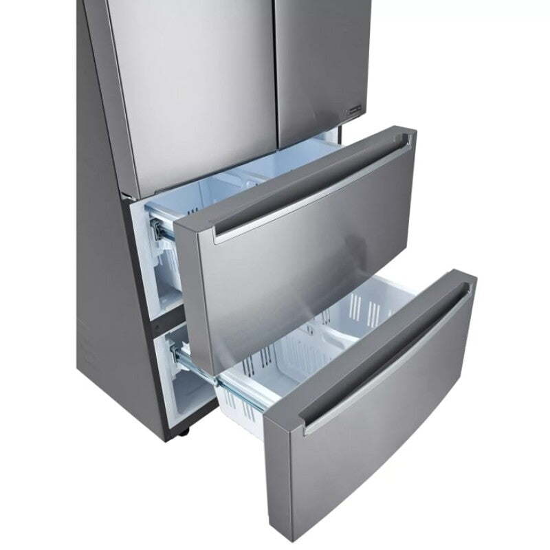 LG 19 cu. ft. Counter-Depth French Door Refrigerator with Door Cooling+ - Stainless Steel (LRMNC1803S)