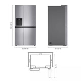 LG 27 cu. ft. Side-by-Side Refrigerator with Smooth Touch Ice Dispenser - Stainless Steel Look (LRSXS2706V)