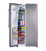 LG  27 Cu. Ft. Standard-depth, Side-by-side Refrigerator, With Ice And Water And Bar Handle Design - PrintProof Stainless Steel (LS27T3230S)