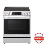 LG 6.3 cu ft. Smart wi-fi Enabled ProBake Convection® InstaView® Electric Slide-In Range with Air Fry - Print Proof Stainless Steel (LSEL6335F)