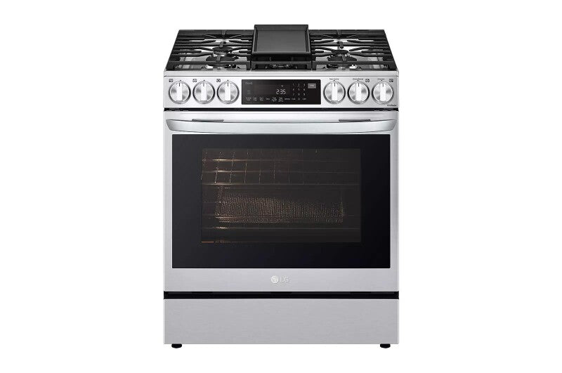 LG 6.3 cu ft. Smart wi-fi Enabled ProBake Convection® InstaView®?Gas Slide-In Range with Air Fry - Print Proof Stainless Steel (LSGL6335F)
