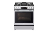 LG 6.3 cu ft. Smart wi-fi Enabled ProBake Convection® InstaView®?Gas Slide-In Range with Air Fry - Print Proof Stainless Steel (LSGL6335F)