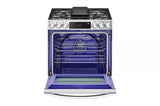 LG 6.3 cu ft. Smart wi-fi Enabled ProBake Convection® InstaView®?Gas Slide-In Range with Air Fry - Print Proof Stainless Steel (LSGL6335F)